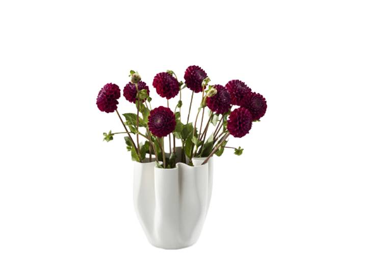 Design Vase „Livree“ aus Keramik mit 3D Druck Weiss Philippi