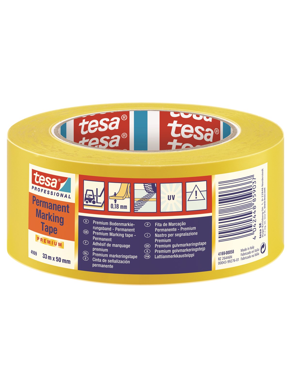 tesa 4169 Gelbes Warn- und Bodenmarkierungsband