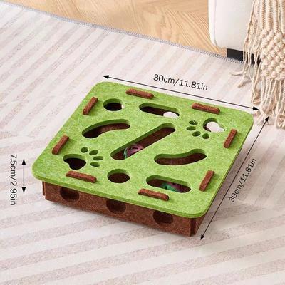 Uplift Treasures Interactive Felt Puzzle Box Cat Toy square Green