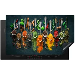 HERDABDECKPLATTE Kräuter - Gewürze - Löffel Induktionsschutz 91.2x52 cm