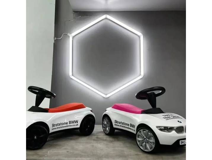 Salon de coiffure Salon de coiffure Led plafonnier hexagone Garage lumière nid d'abeille Led Tube éclairage pour voiture détaillant atelier 110V 220V