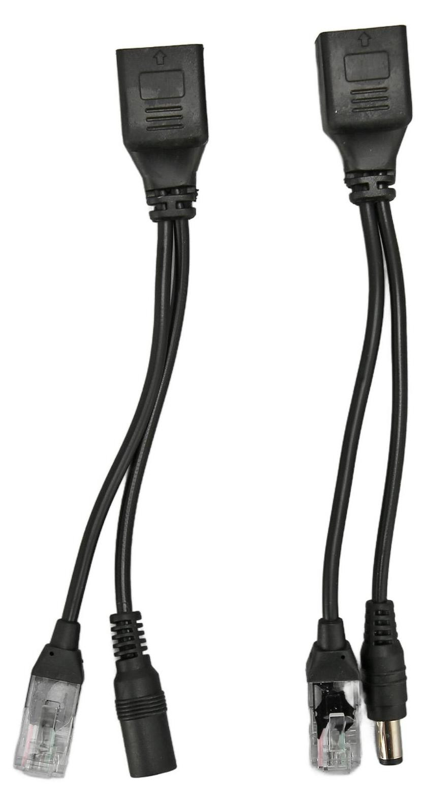 Gistuch 12V PoE-splitteradapter, waterdicht, zwart