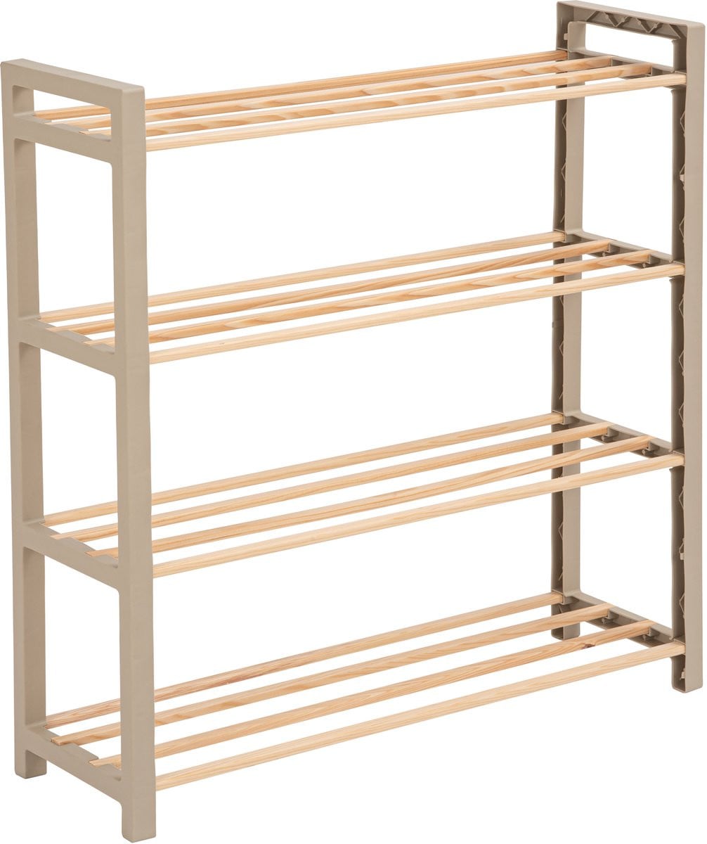 FixWood Schoenenrek 4-laags van hout en kunststof, H 68 x B 65 x D 20 cm