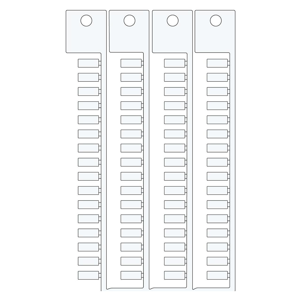 Brady Weisse Kennzeichnung, 4 x 10, 4 Reihen (TAG 4X10 4 STICKS WHITE)