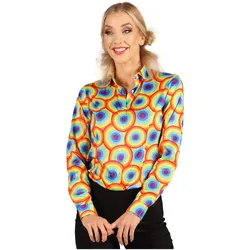 Thetru 70er Bluse Rainbow Dots (M)