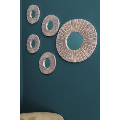 Dekospiegel "5tlg.Wanddekoset", rosa, B:40cm H:40cm T:40cm, MYFLAIR MÖBEL & ACCESSOIRES, Spiegel, Wandspiegel, Wanddeko, rund, 1x Ø 40 cm & 4x Ø 25 cm, Wohnzimmer