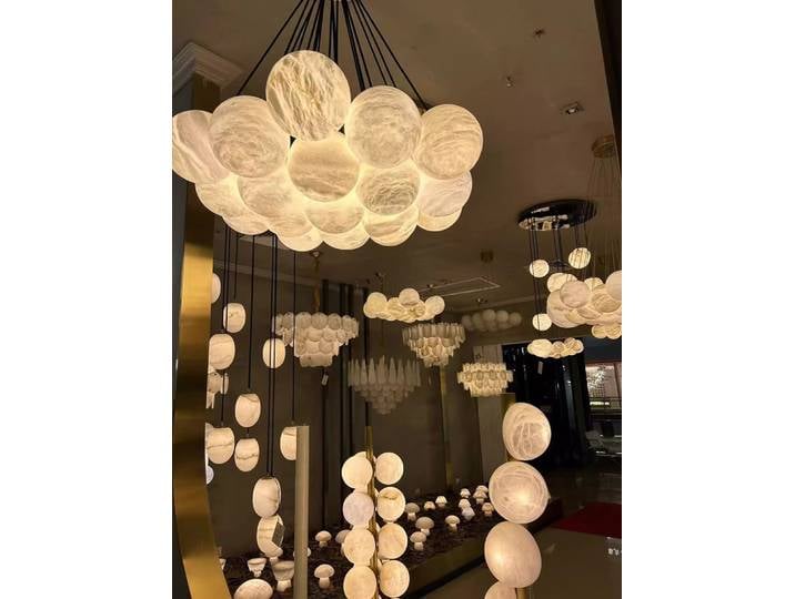 Lustre LED G9 Série Alabaster Bouquet de Boules de Marbre Décoration Maison 2026 Tendance pour Salon