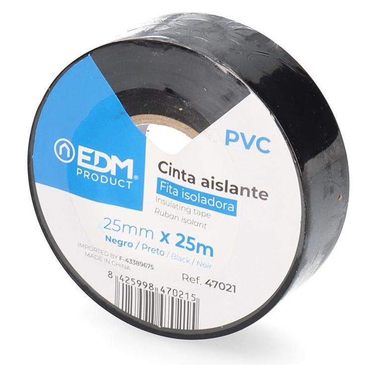 EDM Schwarzes Isolierband der Qualität "supra" 25 mm x 25 m (25 mm) (49419253)