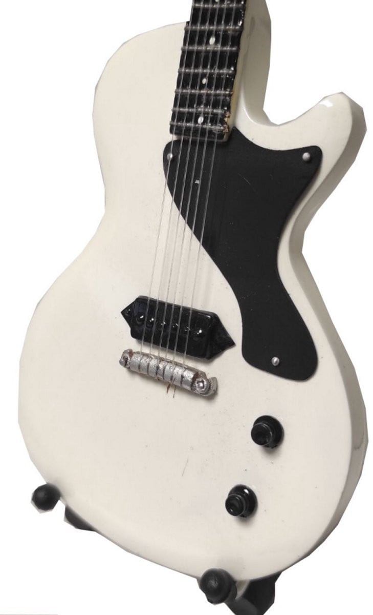 Miniatuur Gibson Les Paul Junior gitaar Steve Jones Sex Pistols