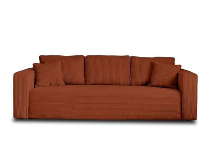 Best Möbel Topaze - 3-Sitzer Sofa - schlaffunktion und Bettkasten - aus Cord Terrakotta