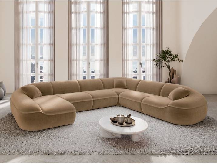 Sofa Dreams Wohnlandschaft XXL Stoff Wohnlandschaft Solmare U-Form, Wohnlandschaft, U-Form, Moderne Wohnlandschaft in U-Form, 2 Zierkissen inklusive