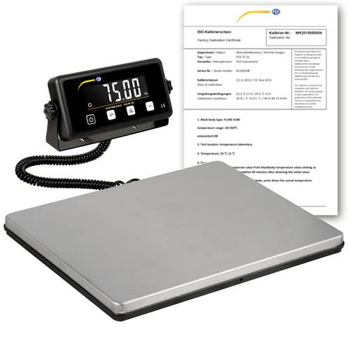 PCE Instruments PCE-PB 75N-ICA Plattformwaage PCE-PB 75N-ICA kalibriert (ISO) Wägebereich (max.) 75kg Ablesbarkeit 20g