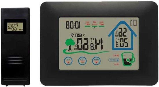 Draadloos Weerstation Digitale Hygrometer voor Binnen en Buiten met LCD Touchscreen - Wit