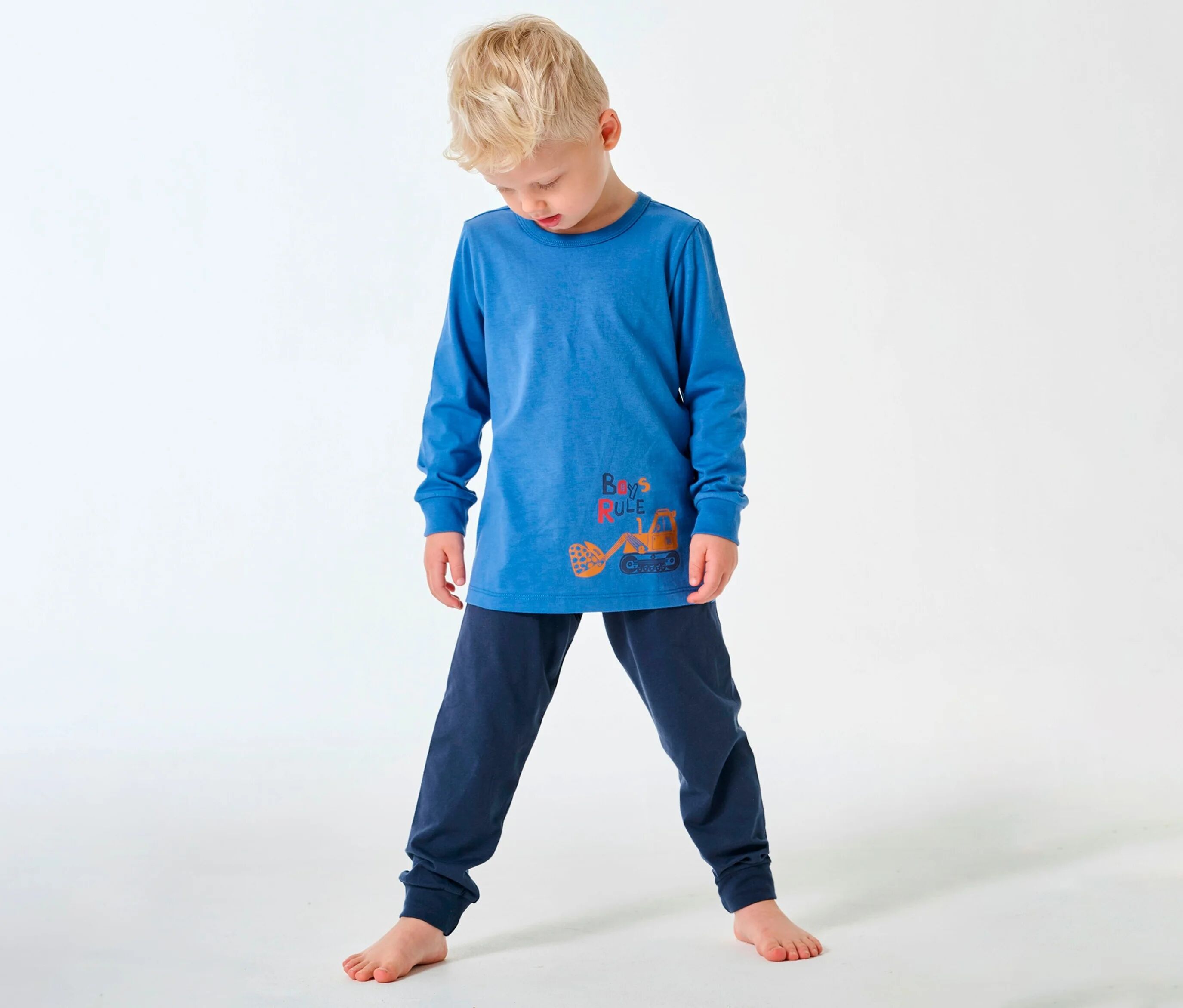 Schiesser Langer Kinder-Pyjama - Kinder - Gr. 116 - dunkelblau