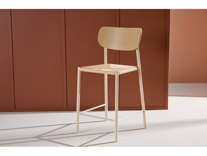 Barhocker Savannah - mit einer Sitzfläche aus Natur-Seilgeflecht - Beige - Luxusbetten24