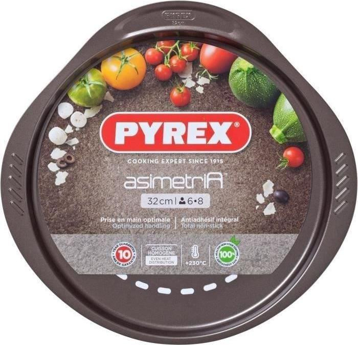 Pyrex Pizzavorm 1452055 met geperforeerd metaal en Whitford ECLIPSE coating, Chocoladebruin, 32 cm