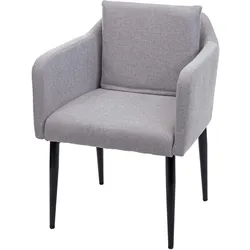 Esszimmerstuhl MCW-H93, Küchenstuhl Lehnstuhl Stuhl ~ Stoff/Textil hellgrau