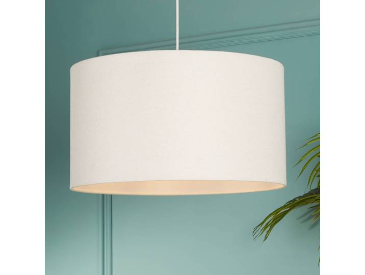 Searchlight Hängeleuchte Rayna, dimmbar, creme / amber, für Wohn- / Esszimmer, Textil / Stoff / Seide, Skandinavisch