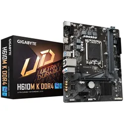 GIGABYTE H610M K DDR4 Mainboard - Unterstützt Intel Core Prozessoren 14th Gen CPUs, 3+1+1 Phases Hybrid Power Design, up to 3200MHz DDR4, 1xPCIe 3.0 M.2, GbE LAN, USB 3.2 Gen 1