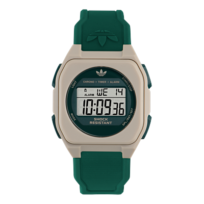 Digitaluhr ADIDAS ORIGINALS "CITY TECH FOUR", grün, Armbanduhren, Herren, Digitaluhr, Quarzuhr, Armbanduhr, Damenuhr, Herrenuhr, digital, Tag, Wochentag