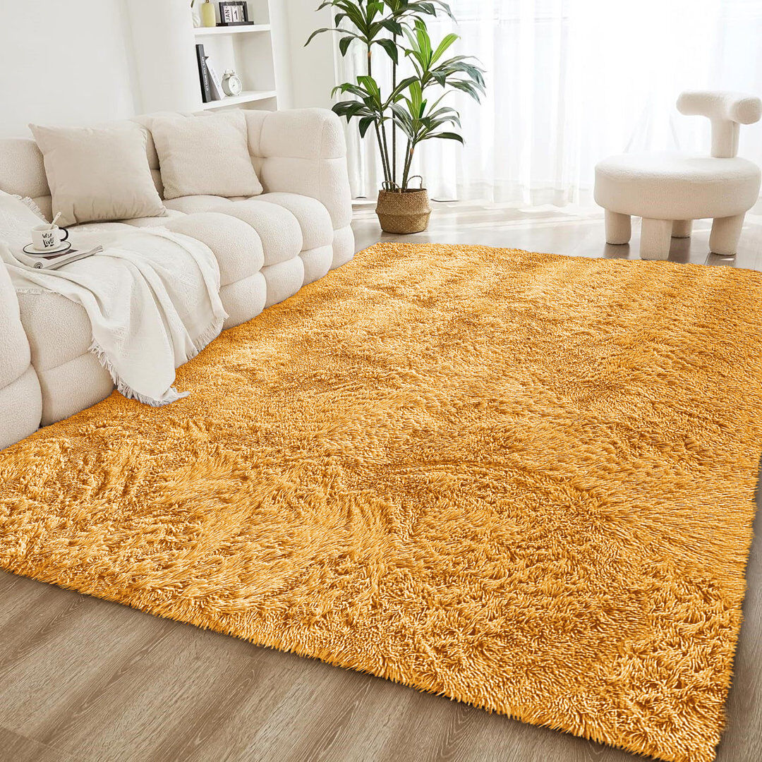 SUPREME BEDDING LTD Machine Tufted Shag Area Rug OCHRE Rectangle 200 x 290cm