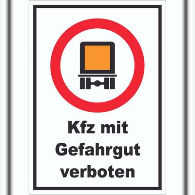 HB-Druck Verbot Kfz mit Gefahrgut Aufkleber A3 (297x420mm)