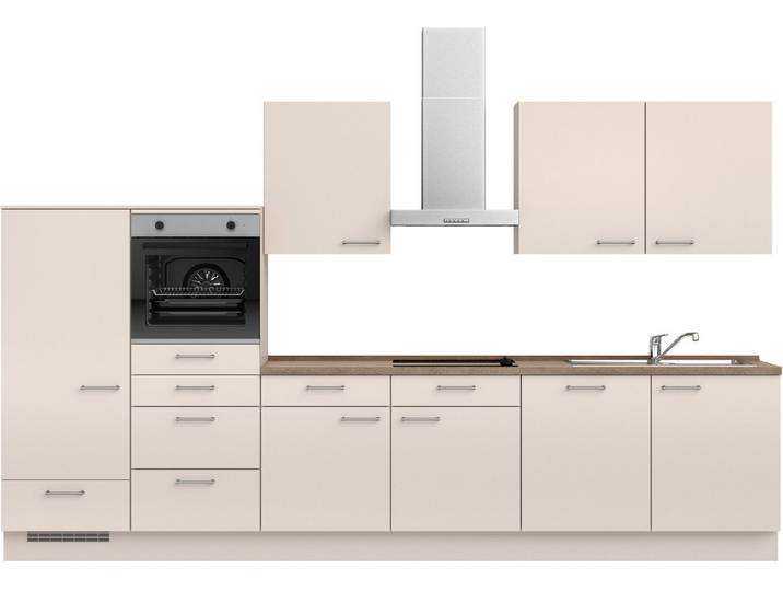 nobilia® Küchenzeile Laser I , NEU: individuell anpassbar mit gratis Profi-Beratung, vormontiert, 360 cm breit, optional mit verschiedenen E‑Geräte-Sets
