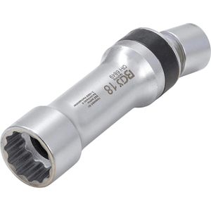 BGS-technic Zündkerzenschlüssel 6849, Steckeinsatz mit Gelenk, 18 mm Schlüsselweite, Zwölfkant, Aufnahme 3/8 Zoll