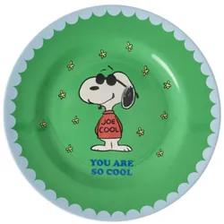 RICE Melamin Teller für Kinder Snoopy, Grün - Ø20 cm