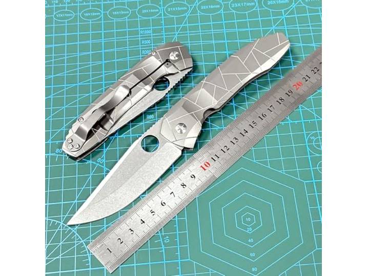 Klappmesser 8.66 Taschenmesser Robust aus Titan & Keramiklager Stahl outdoor messer survival, Praktische edc messer Jagdmesser Camper scharfes einhandmesser, Titanlegierung pocket folding neck knife