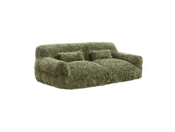 CHITA Sofa 2-Sitzer Sofa, mit Kissen & Decke, Fleece, Vakuum-Kompression, 1 Sofa + 2 Kissen +1 Decke, platzsparend, kein Aufbau erforderlich