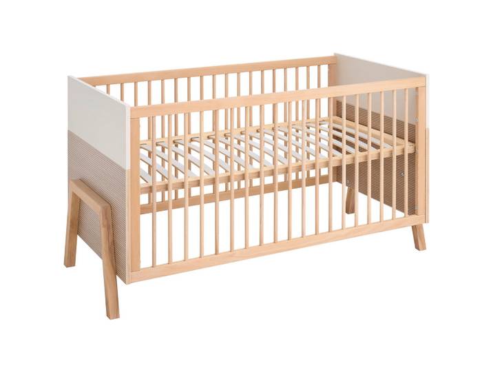 Jimmylee Gitterbett Diana, Grauweiß, Holz, massiv, 70x140 cm, zum Juniorbett umbaubar, höhenverstellbar, Aufbauanleitung im Karton, Lattenrost inklusive, Babymöbel, Babybetten, Gitterbett