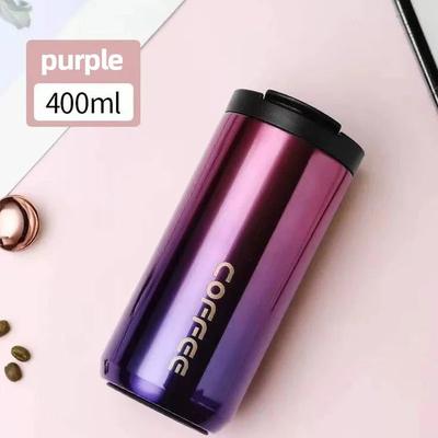 Uplifted Finds Stainless Steel Thermal Coffee Mug 400ml Leak Proof Travel Cup purple 400 Ml