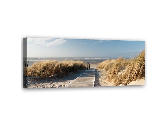 Feeby Wandbild stranddünen am meer, Beige, Landschaft/Berg, Rechteckig, 90x30 cm, Bilder & Rahmen, Bilder, Leinwandbilder