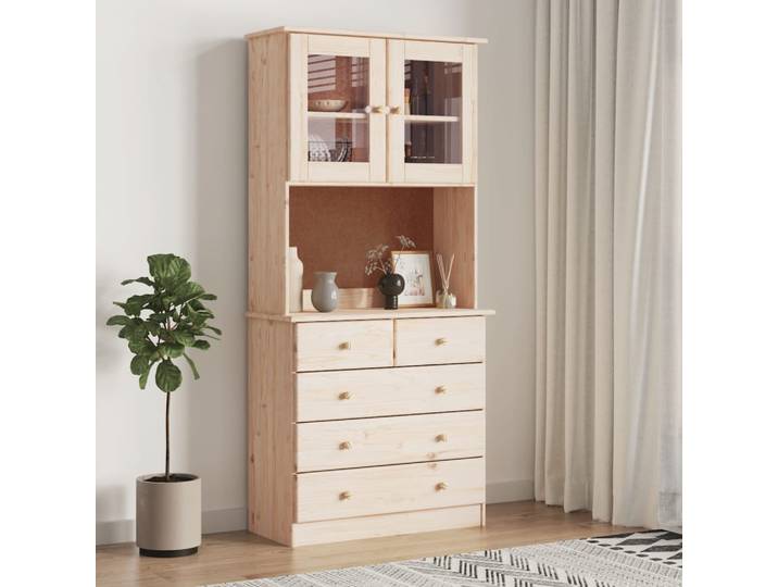 vidaXL Highboard ALTA 77x35x165 cm Massivholz Kiefer