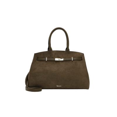 Shopper TAMARIS "Shopper TAS Martina", Damen, Gr. B/H/T: 40cm x 29cm x 14,5cm, grün (oliv 960), Polyester, Taschen Shopper