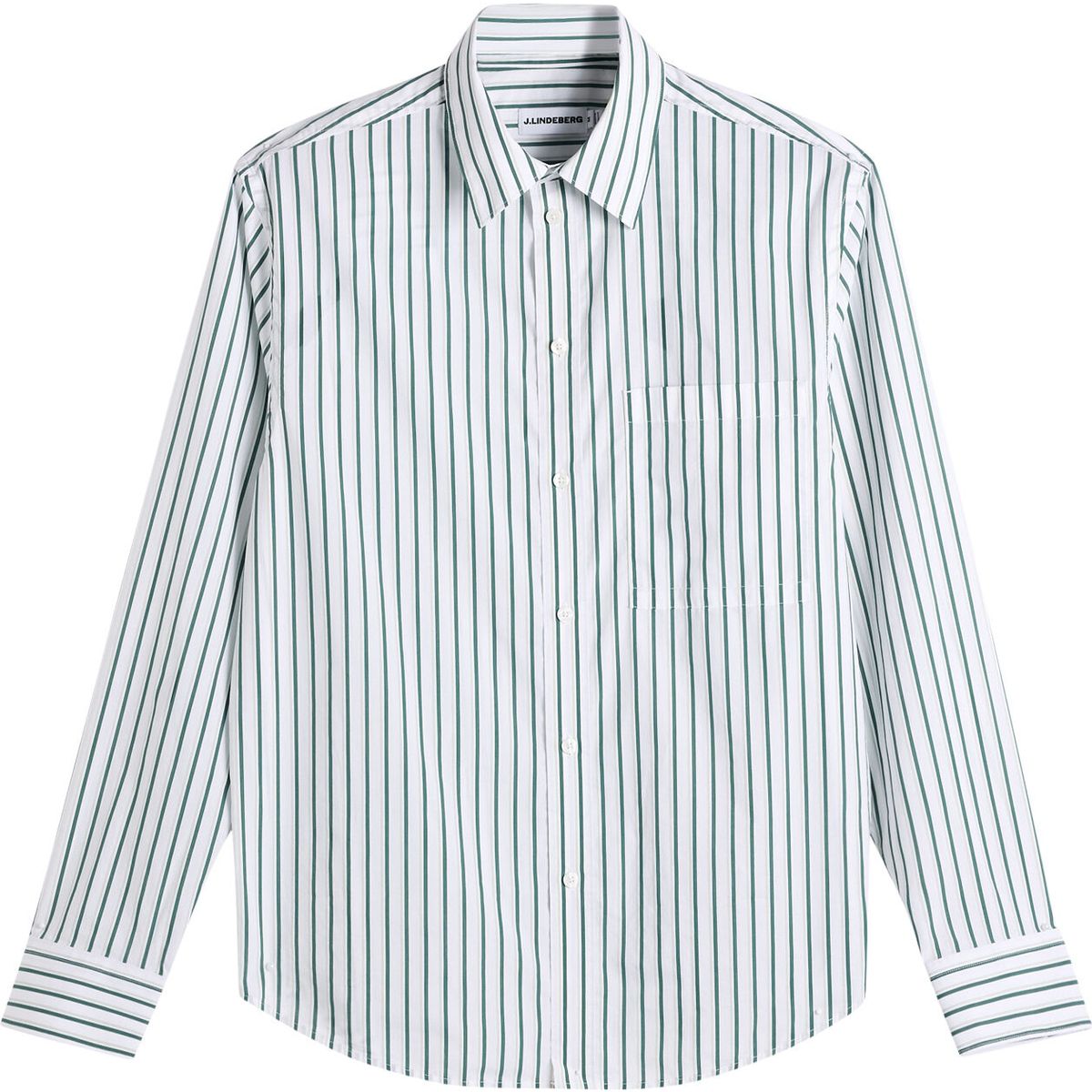 J.Lindeberg Zachary Cotton Stripe Shirt forest biome (M334) L FMST16622-M334-L