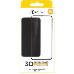 prio 10x 3D Tempered Glass Displayschutzfolie für Samsung A33 5G schwarz (Samsung Galaxy A33 5G), Smartphone Schutzfolie, Schwarz