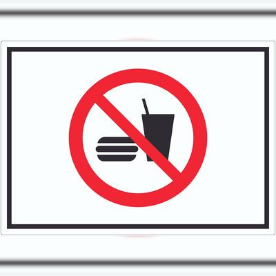 HB-Druck Essen und Trinken verboten 2 Symbol Aufkleber A2 (420x594mm)