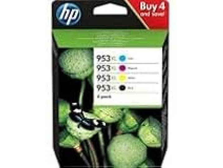 HP HP953XL Pack de 4 Cartouches d'encre Noir/Cyan/Magenta/Jaune Haute Capacité Authentiques
