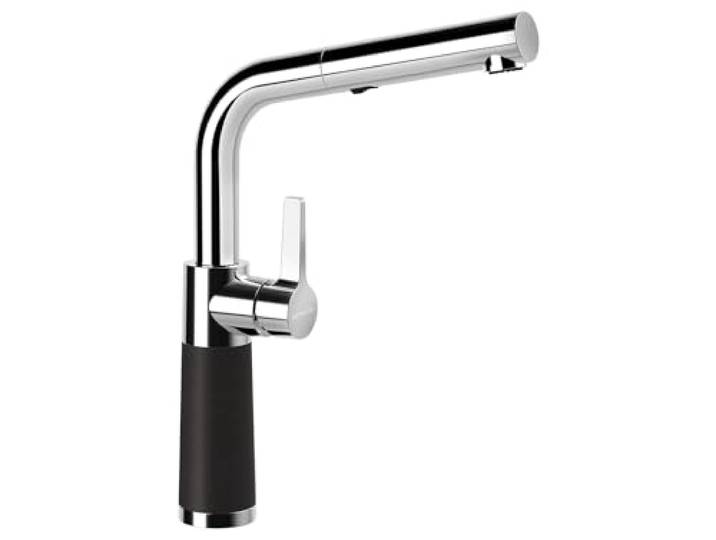 SCHOCK Küchenarmatur SC-540 Nero – Hochdruck Armatur CRISTALITE mit ausziehbarer Schlauch-Brause und Standard Norm-Anschlüssen