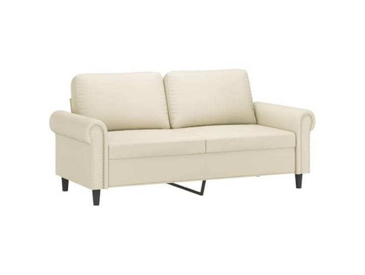 Todiikf 2-Sitzer Sofa Kunstleder Polstersofa Couch Creme 172x77x80 cm Modernes Creme Polstermöbel mit Metallgestell und Schaumstoffpolsterung für Wohnzimmer und Fernsehecke.