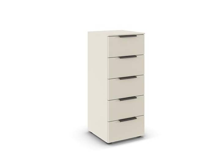 Rauch Möbel Flipp, Kommode, Farbe Beige, Breite 40 cm Sideboard, 5 Schubladen, Soft-Close-Funktion, für Schlafzimmer, Gästezimmer, Wohnzimmer, Garderobe, Flur
