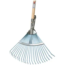 Idealspaten, Rechen, IDEAL-Profi-Fächerbesen verstellbar mit Eschen-Langstiel 140 cm