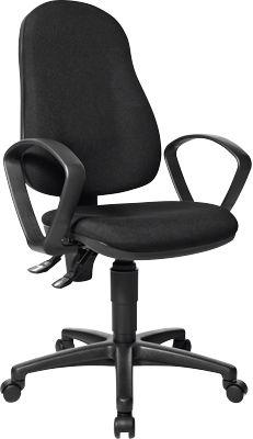 Topstar Bürostuhl Point 60, mit Armlehnen, Permanentkontaktmechanik, Muldensitz, schwarz