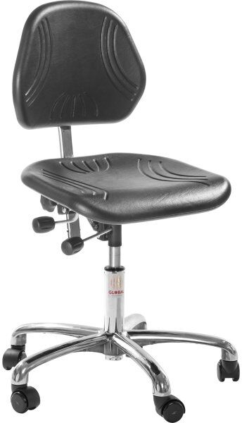 Global Comfort Arbejdsstol, Sort, Esd Pu, 46-59cm