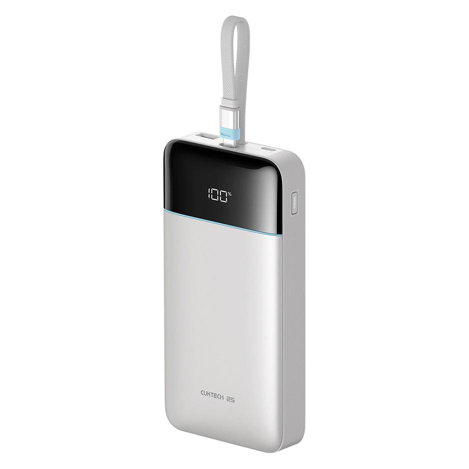 Cuktech Powerbank LPB252N 120 W, 25.000 mAh, mit integriertem USB-C-Kabel - Weiss (25000 mAh, 120 W) (6973886191510)