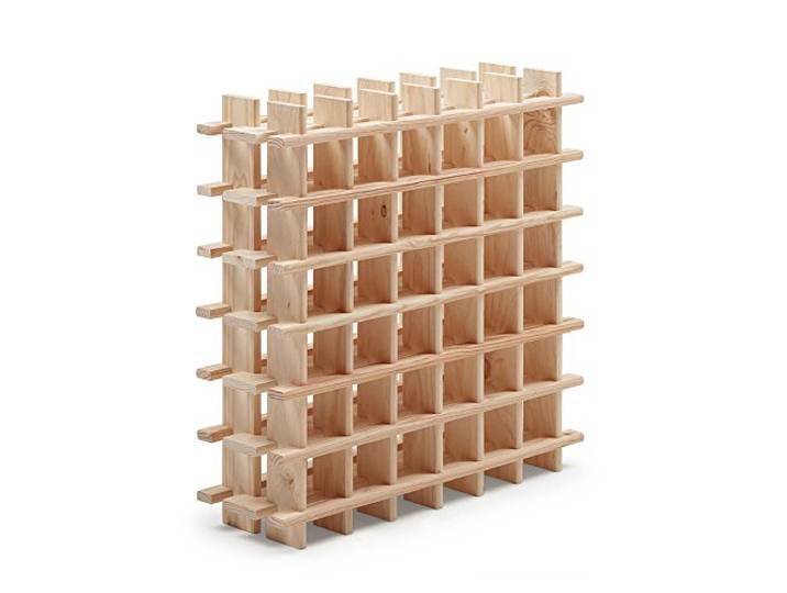 Astigarraga Kit Line Rioja Modulares Weinregal für 36 Flaschen, massives Kiefernholz, 75 x 75 x 22 cm