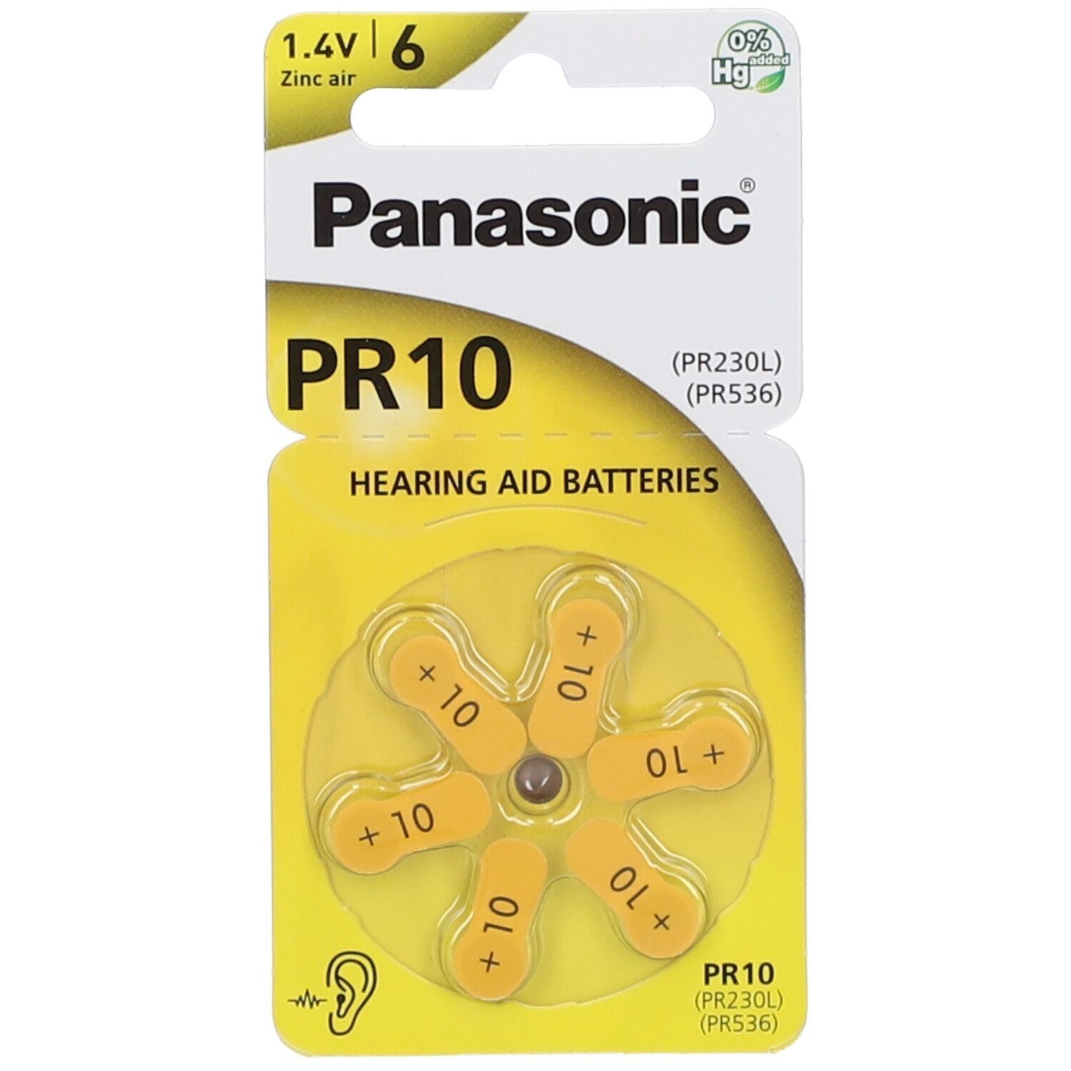 Batterien f.Hörgeräte Panasonic Pr10 5x 5x6 St