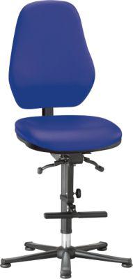 Labordrehstuhl Basic, mit Aufstiegshilfe, Kunstleder, Stamskin Top blau
